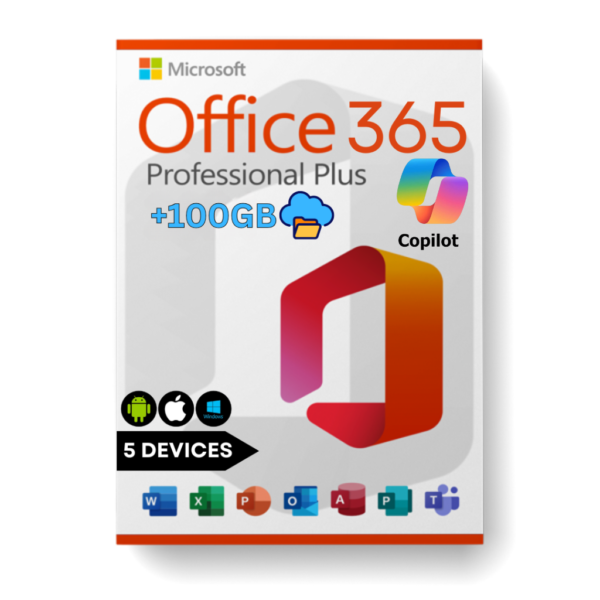 Office 365 Professional Plus – 5 Devices PC/MAC/Mobile Lifetime Subscription With 100GB Onedrive Storage